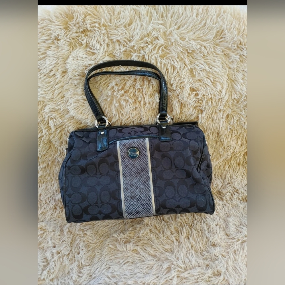 Coach Nancy exotic Satchel Crossbody black